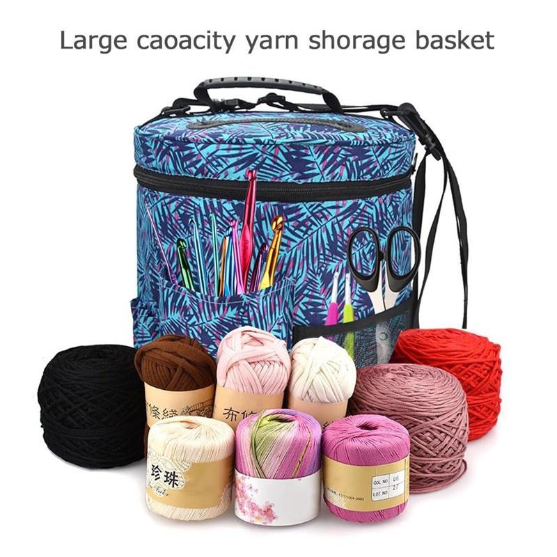 Buy Portable Largesized Cylinder Crochet Hook Woolen Yarn Storage Bag