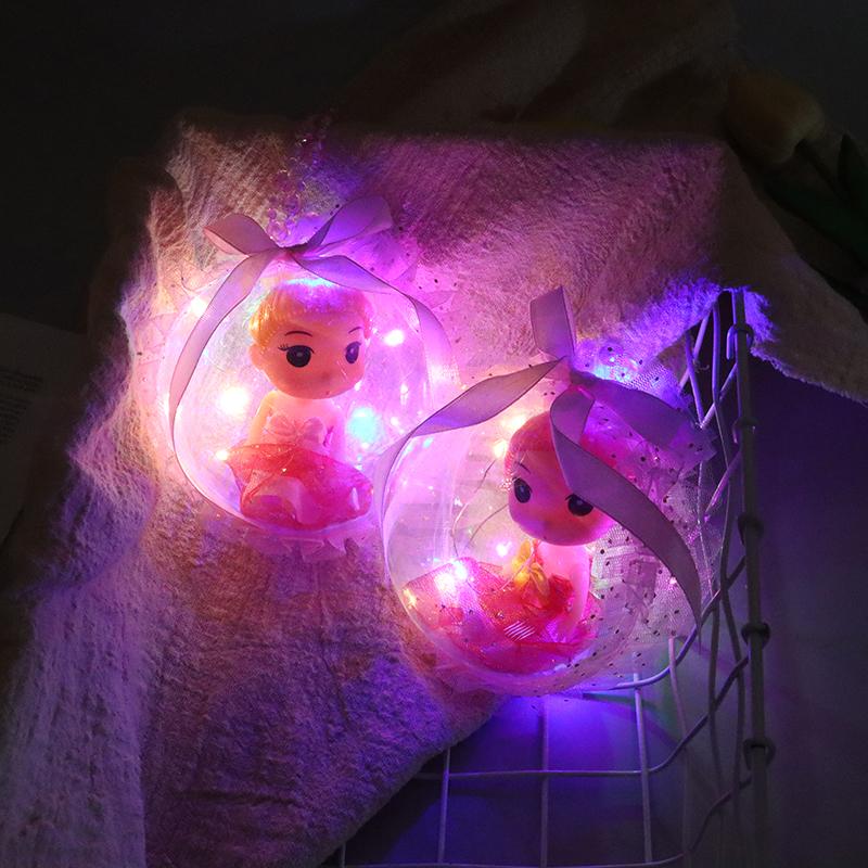 2Pcs Cute Glowing Ball Doll Lantern Toy Children'S Girls Glowing Doll Lantern Cartoon Doll Light Pendant Party Gift