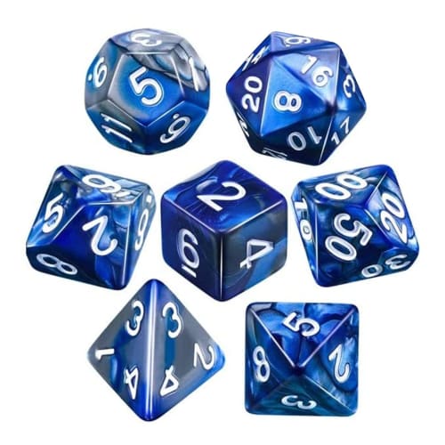 XSAJU TRPG Dice, Polyhedral Dice, 7-Piece Set, 4-Sided, 6-Sided, 8-Sided, 10-Sided, 12-Sided, and 20-Sided, for Card Games, Tabletop Games, and Educat