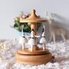 Round Bottom Wooden Rotating Ballerina Music Boxes with Dancing Girl