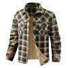 Men's Business and Leisure Plus Size Cotton Workwear Shirt, Autumn Checkered Long Sleeved Shirt
