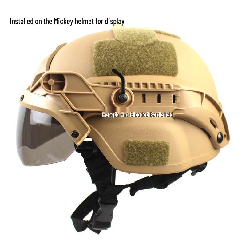Tactical Helmet with Bull Horn Goggles and Adjustable CS Myopia Glasses