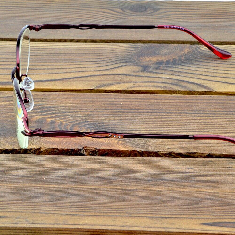 Titanium Alloy Frame Half-rim Spectacles Multi-coated Lenses Fashion Reading Glasses +0.75 To +4 with PU CASE