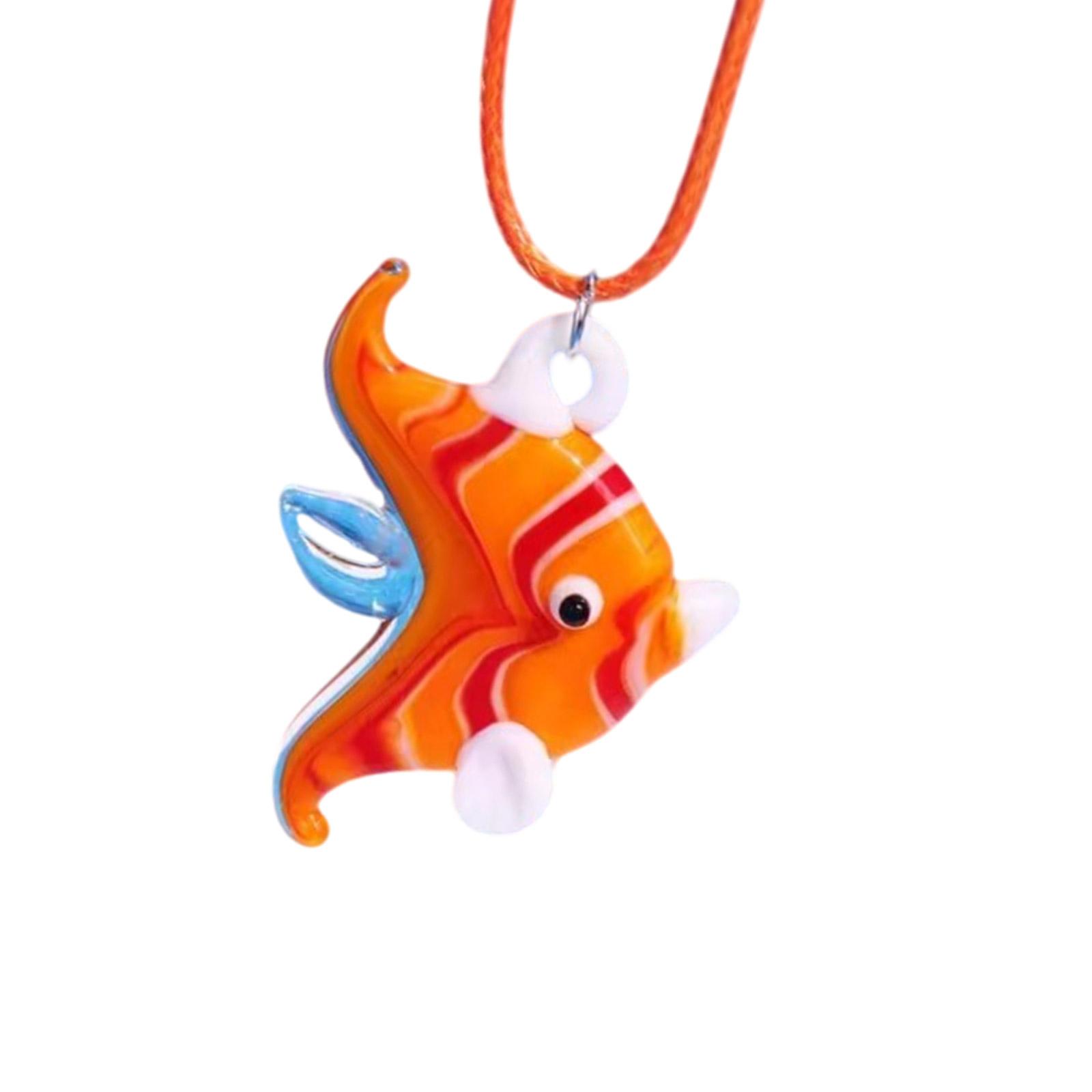 

Ожерелье с подвеской в виде рыбки, ожерелье с нежной глазурью, регулируемое ожерелье, удобное шейное украшение, подходит для повседневной носки и вечеринок оранжевый