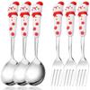 6pcs Stainless Steel Christmas Dinnerware Set Cake Fork Coffee Spoon Party Tableware Christmas Tree Moose Snowman Fork Spoon Set