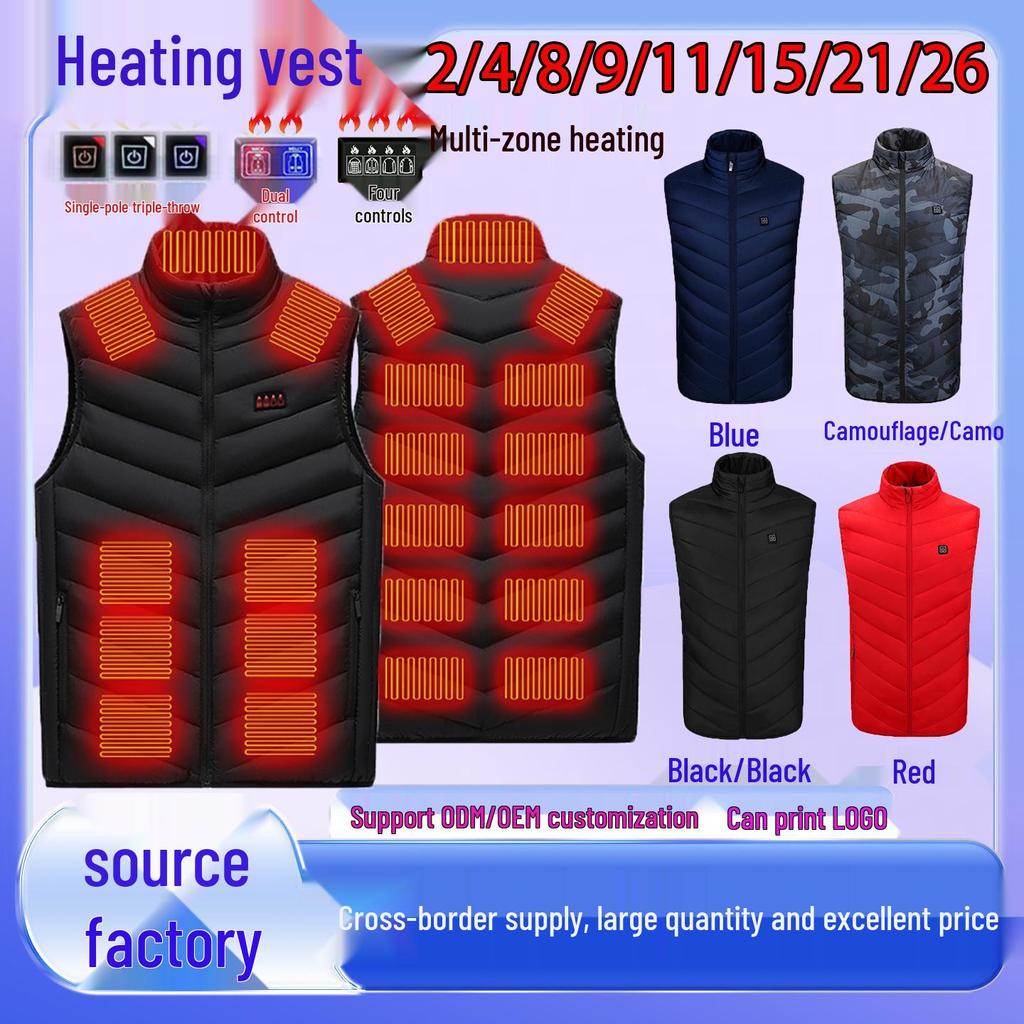 Vyhřívaná vesta se stojáčkem s USB nabíjením pro stálé teplo