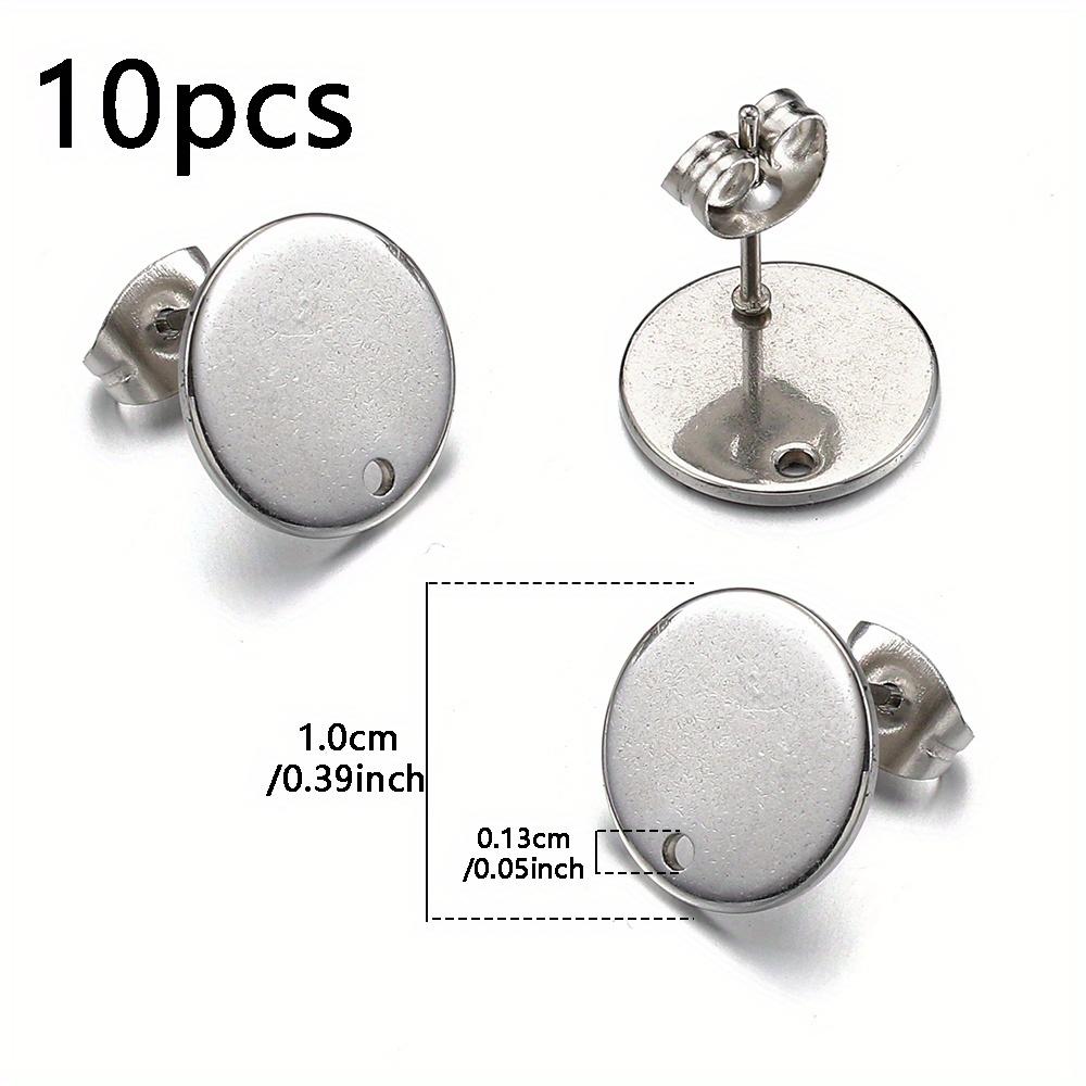 

5Pairs Stainless Steel Embossing Round Ear Studs Ear Plug Set Earring Posts Back Stoppers Earrings Piercing DIY Jewelry Making 5pairs