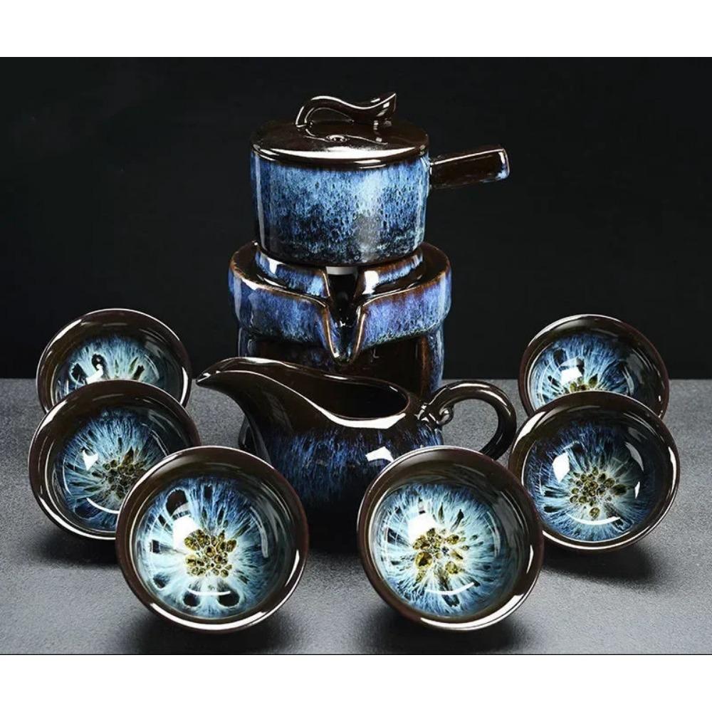 Zestaw 8 szt. Półautomatycznych zestawów do herbaty Chiński ceramiczny fioletowy gliniany zestaw do herbaty Filiżanka do herbaty Zestaw do herbaty Kung Fu