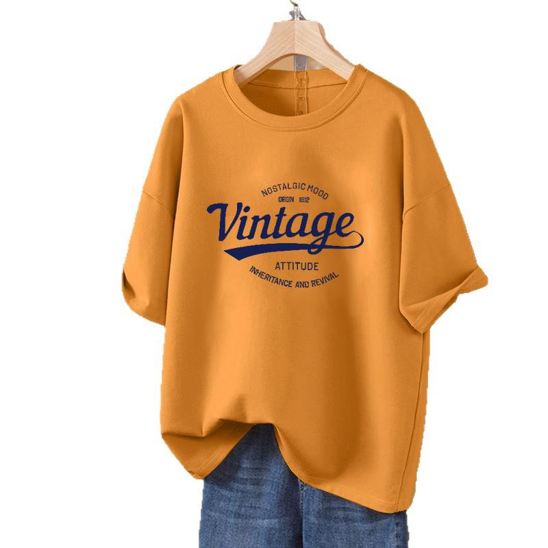 Women's Plus Size Oversized Summer T-Shirt: 100% Pure Cotton, Mid-Length, Hip and Belly-Covering, Short Sleeves