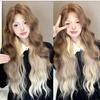 WTB Brown Gradient Full Head Synthetic Wig Female Brown Gradient Wavy Long Hair Big Wave S Hair Seam Full Head Wig