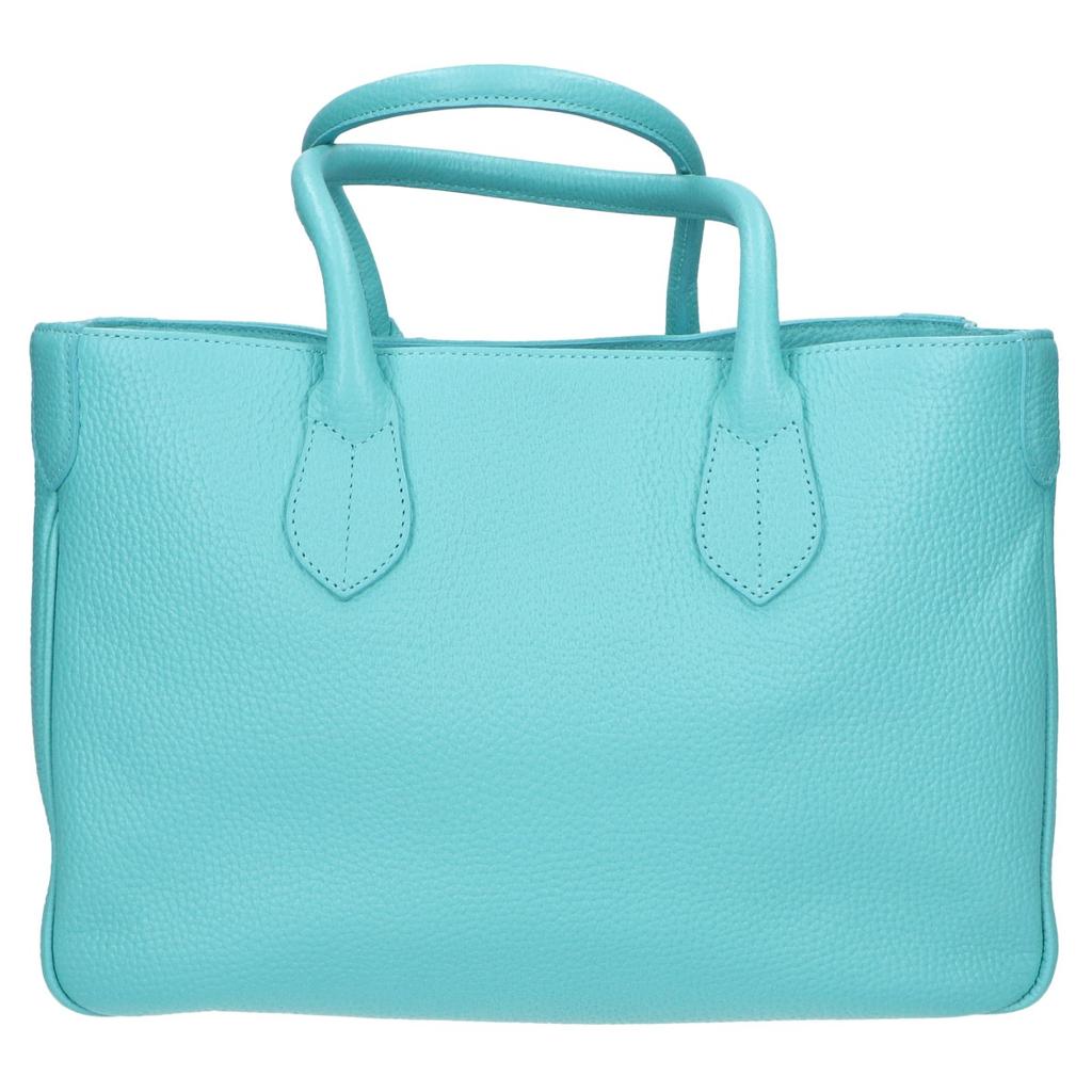 A.D.M.J. Accessoires De Mademoiselle [Good Condition] Shrink leather Tote Bag TurquoiseUsed
