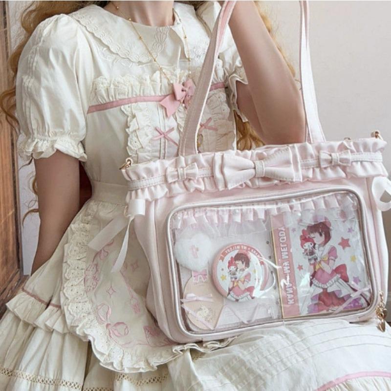 Skull Pain Original [Ballet Holiday] Lolita Tote Women's Bag Crossbody Shoulder PU Face Solid Color Versatile Pain Bag