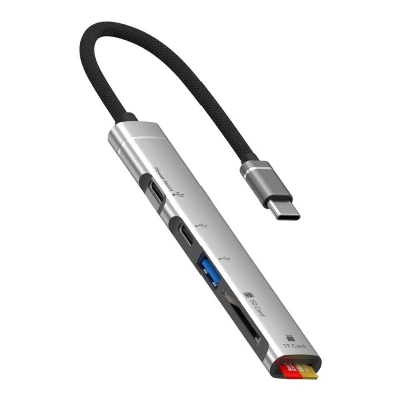 Portable USB C And USB A To TFSD Card Adapters Multiport Hubs Fast Data Transfer OTG For Laptop Tablets