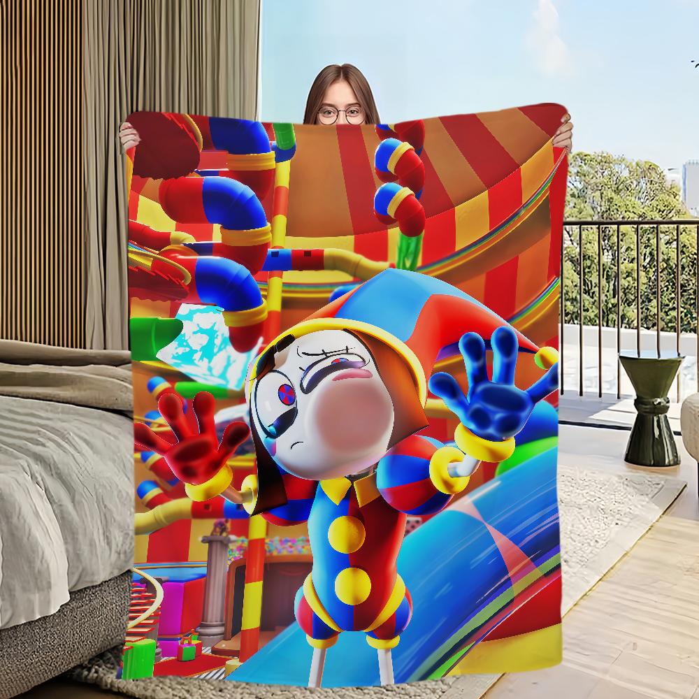 Funny Cartoon Fanart Cute D-Digital C-Circus Flannel Warm Soft Plush Blanket for Sofa Living Room Hogar Bedroom Travel Gift Home