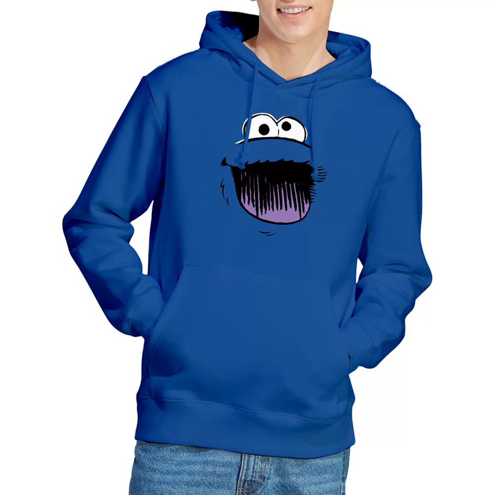 Sesame Street Unisex Adult Cookie Monster Sketch Face Hoodie