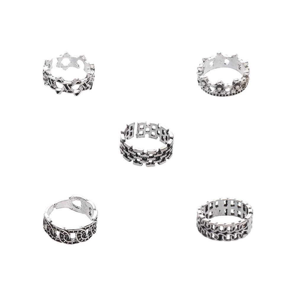 Promotional Foot Ring, Personalized Retro Flower Pentagram Hollow 5-Piece Set, Foot Ring And Foot Decoration.