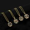 Xiyin Multicolor Zircon Copper Clavicle Chain Necklace with 26 Initial Pendants for Women
