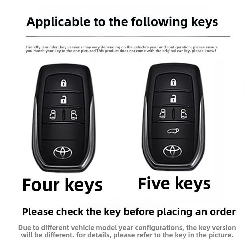 Leather Car Key Cover Case Protection Shell Keychain For Toyota Vellfire Alphard 30 Series Previa Tarago 5 6 Accessory