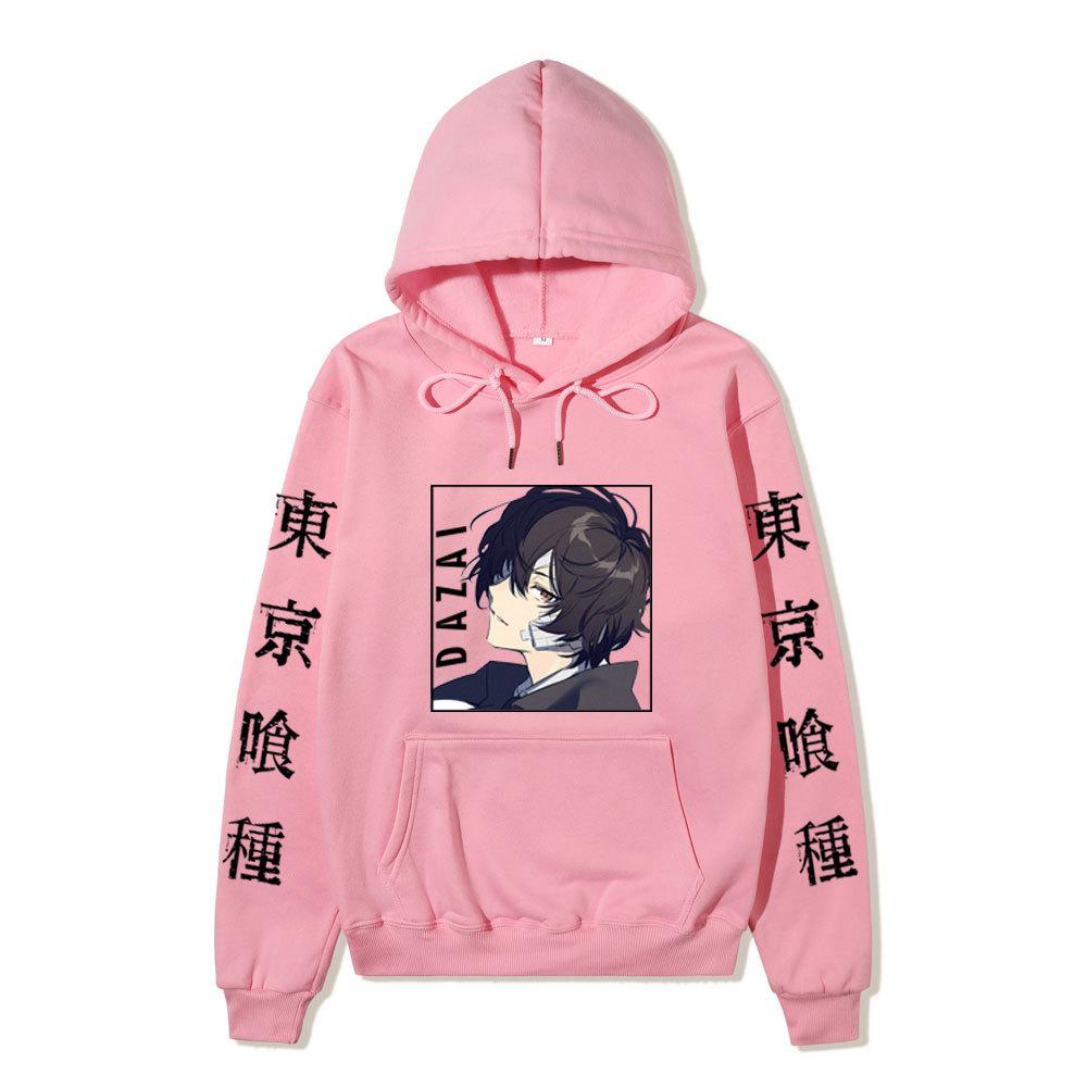 Bungo Stray Dogs Dazai Osamu Unisex Fleece Hoodie Autumn Winter Anime Character Tokyo Kanji Print Long Sleeve Pullover Sweatshirt