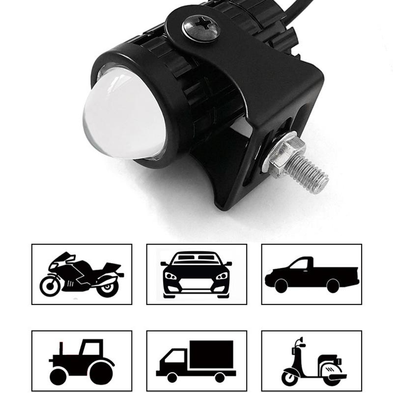 Universal Motorcycle LED Headlight Spotlight 12V Projector Lens Dual Color Auxiliary Driving Lamp for Motorbike Motorcycle Bulbs