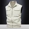 Direct sales M-8XL large size men's outdoor fishing tooling casual double-sided vest young and middle-aged stand-up collar