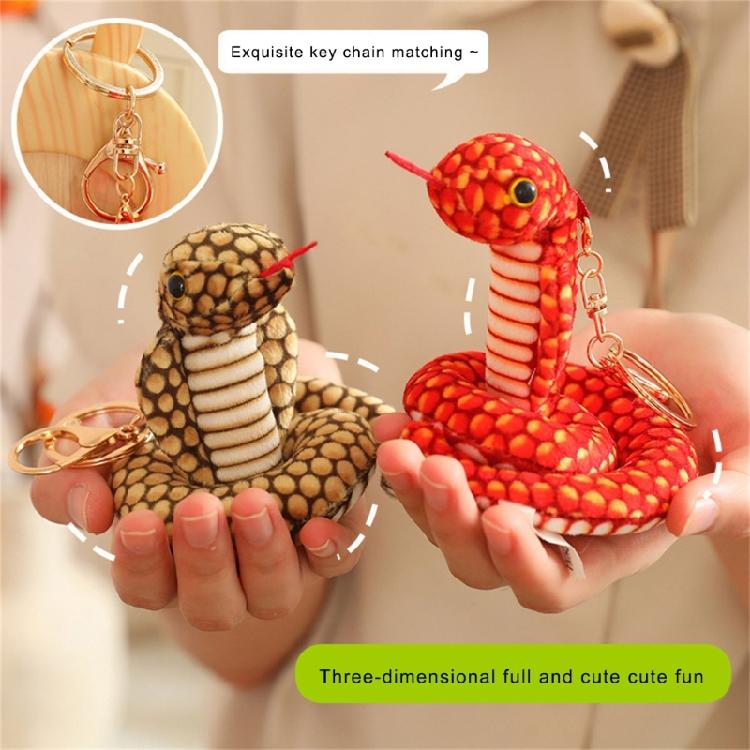 Handmade Lovely Snake Plush Keychain Charm Pendant Craft with Sturdy PP Cotton for Soft and Comfortable Feel Use
