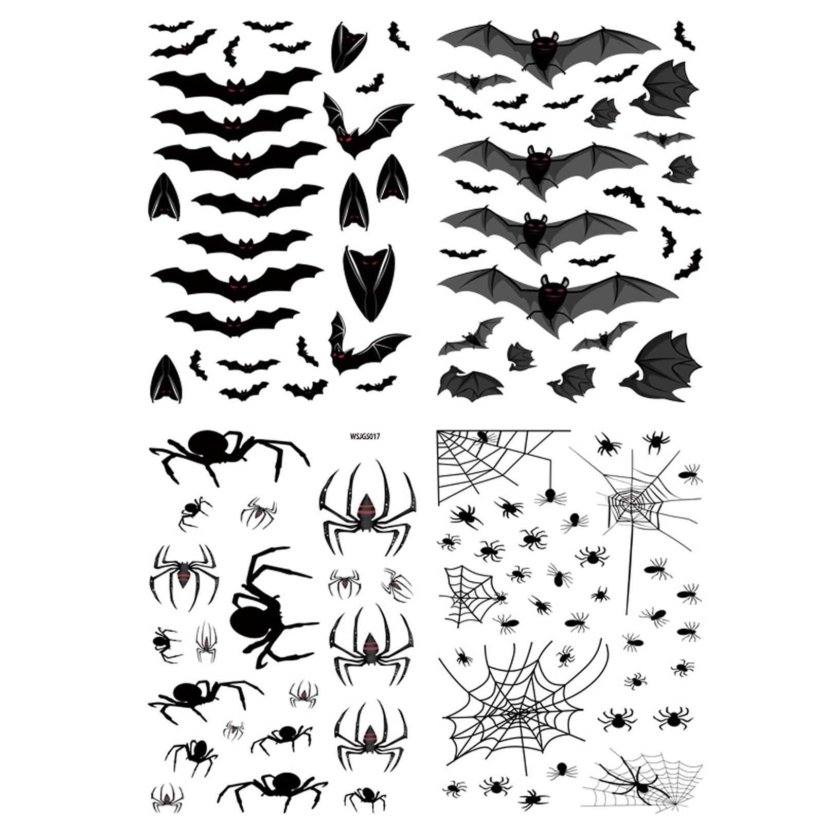 

Хэллоуин, наклейка на окно «Пауки и летучие мыши», «Гигантский ужас», наклейка на окно «Силуэт», украшение для вечеринки