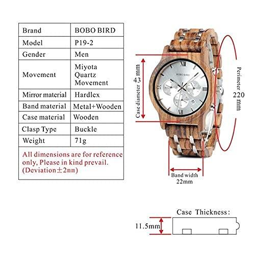 BOBO BIRD Wooden Pair Watches with Gift Box, Analog, Japanese Quartz Movement, Chronograph, Lightweight, Date Display, Stopwatch, Men's & Women's, Cou