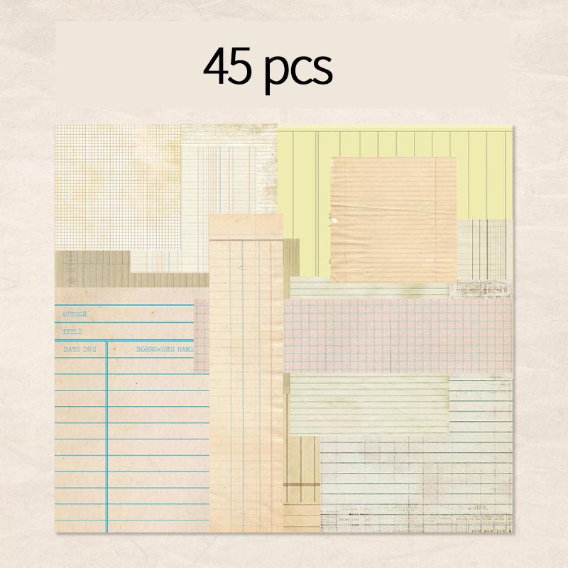 45 Pcs/pack Vintage Inviscid Decorative Paper DIY Scrapbooking Material Paper Hand Made Junk Journal Background Paper