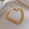 Bracciale in pizzo traforato placcato oro 18k vero Bracciale europeo e americano Gioielli semplici donna