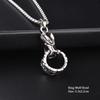 Hip hop retro men's titanium steel necklace trendy animal tail pendant long chain sweater necklace punk style street jewelry for daily wear