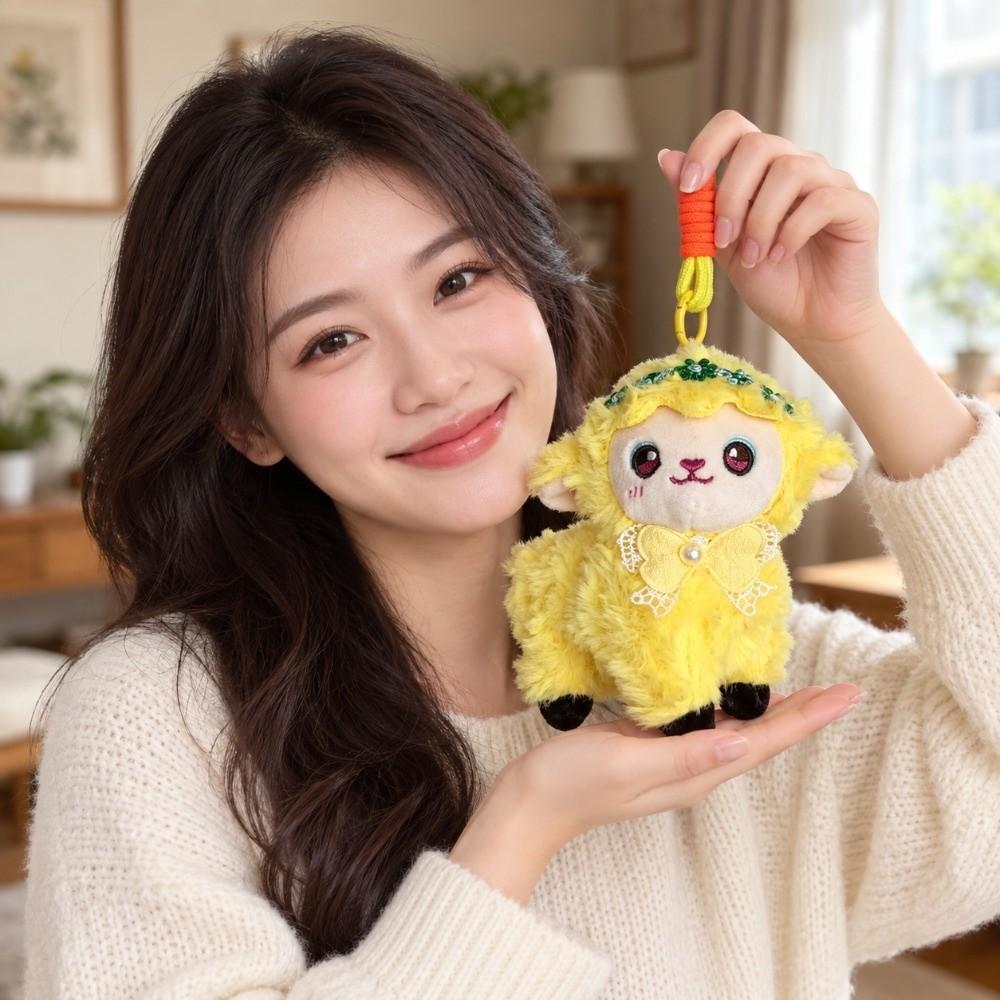 Soft Fluffy Lamb Backpack Decoration Cute Sheep Bag Pendant Plush Lamb Keychain  Lamb New Year