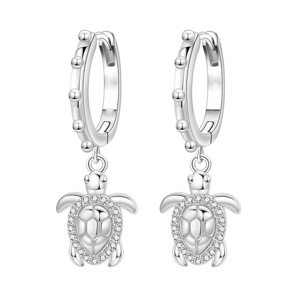 Cute Marine Animal Earrings Dolphin Turtle Shell Cat Design Stud Dangle Hoop Earrings For Women Girls