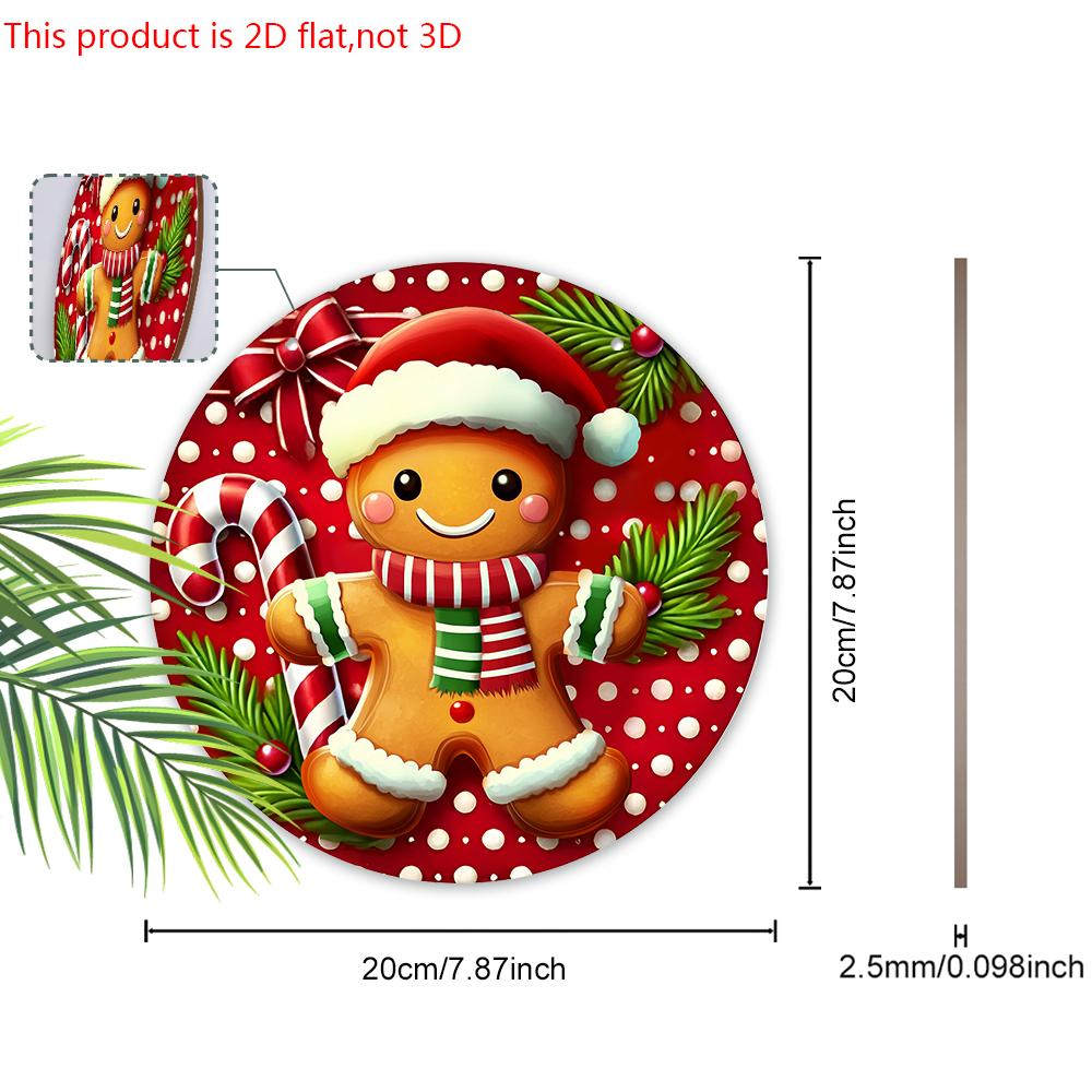 Weihnachts-Holzschild mit entzückendem Lebkuchenmann-Muster - Navidad-Schild für Haustür, Wandbehang-Dekor - Idealer Weihnachtsschmuck
