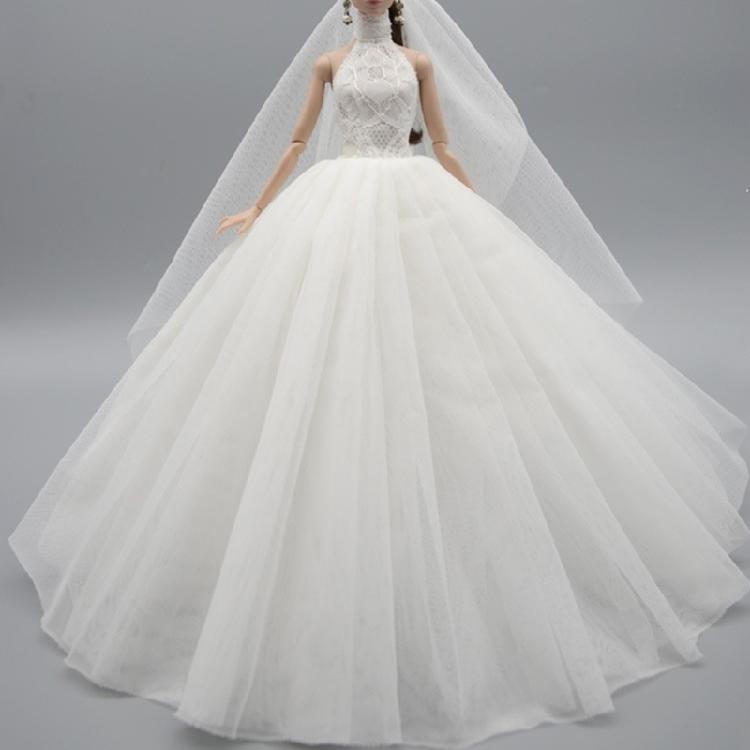 Robe de Mariée pour Poupée Jouet 1/6, Robe de Bal Formelle pour Poupée Robe du Soir avec Voile pour Collection Poupée à Articulations Sphériques Présentation et Stylisme