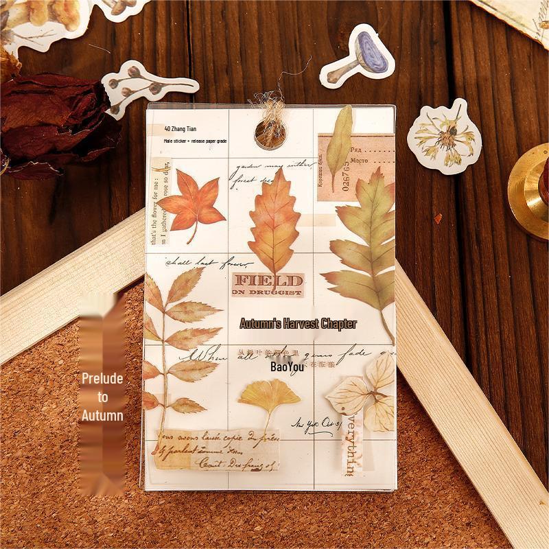 Mu Ran Retro Plant Decorative Sticker Pack: Wild Collection, 4 Styles