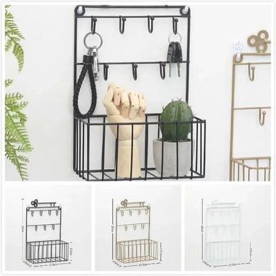 Kitchen Storage Basket Metal Key Hook Iron Decorative Wall Hanging Hook Home Decoration Racks Accessories Supplies Decoration