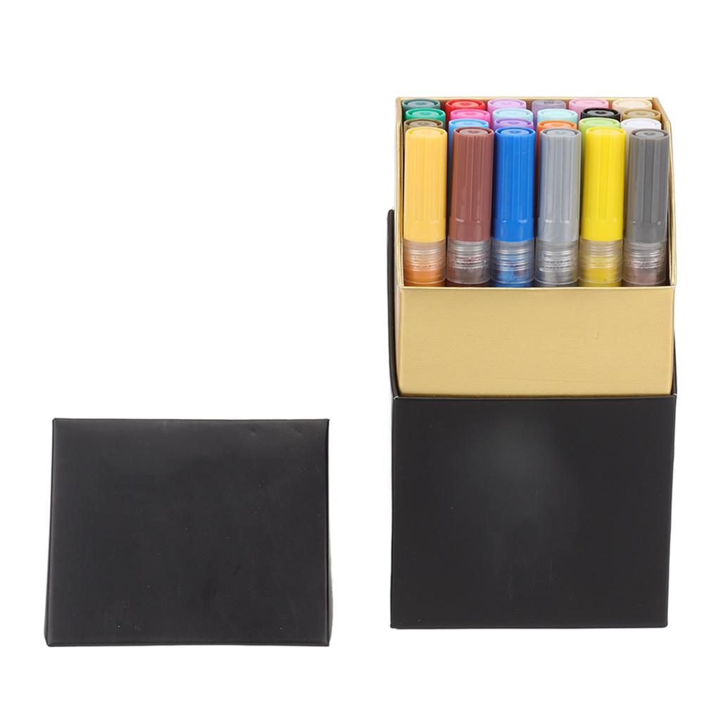 Acrylic Paint Markers 24 Colors Smoother Writing Waterproof Safe DIY Paint Markers for Home School