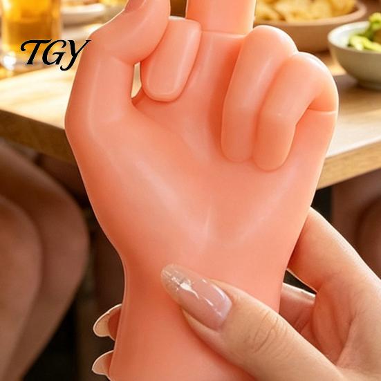 Middle Finger Prank Toys 1/2Pcs 3-Stage Telescopic Toy, 3D Printed Hand Portable Toy Prop, Realistic Retractable for Stress Relief