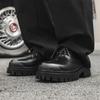Leather Shoes Men's Soft Face Platform Big Head Business Suit Youth College Style Casual Low Top Martin Boots 9516-R