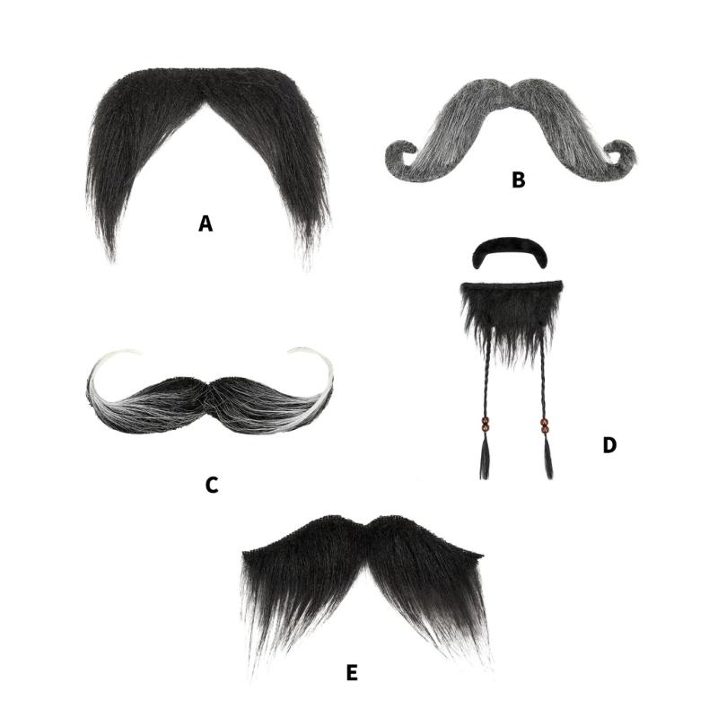 3pcs Practical Plastic False Mustache For Pirate Wizard Santa Costume Accessories Easy To Clean Halloween Party Props
