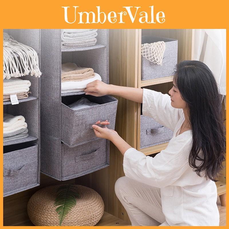 Cotton Linen Wardrobe Organizer With Washable Multicompartment Design For Bedroom