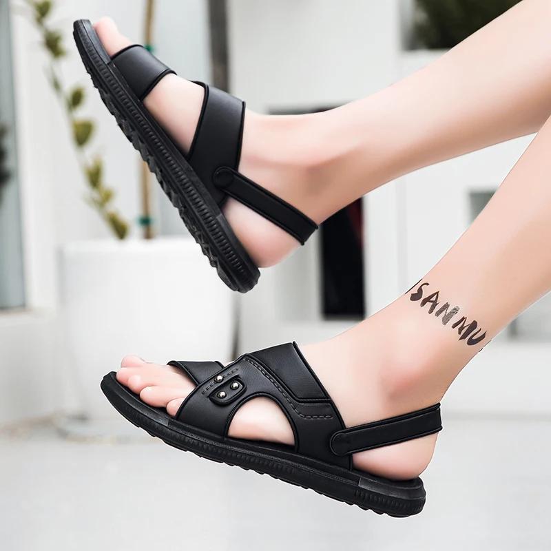 Summer Men Sandals Open Toe Flat Mens Casual Shoes Outdoor Walking Sandals for Men Beach Shoes Men Slippers
