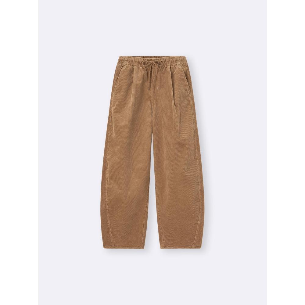 Gu Corduroy Barrel Leg Easy Pants