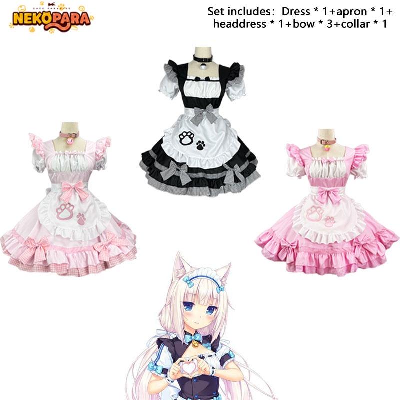 Apron Classic Nekopara Dress Maid Costume Set Game Characters Cosplay Halloween