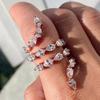 Luxury Rose Gold Color with Water Drop Zircon Snake Shape Women Ring Delicate Anniversary Gift Stylish Girl Opening Rings