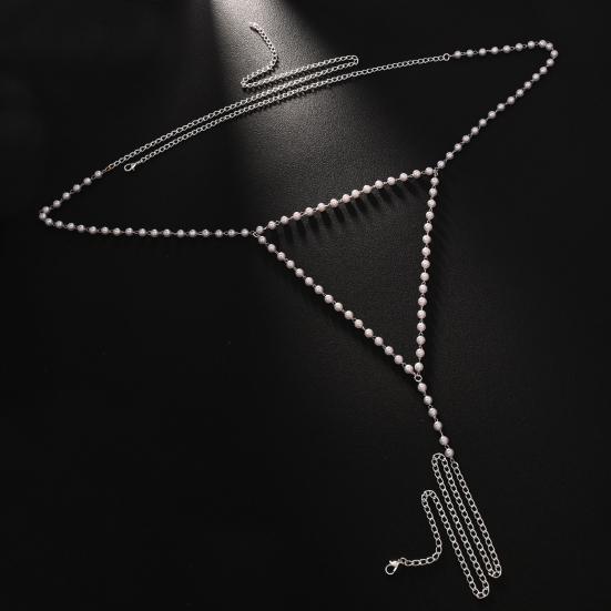 Faux Pearl Body Chain Women Adjustable Waist Chain with Extension Chain Sexy Underwear Jewelry Waist Accessory