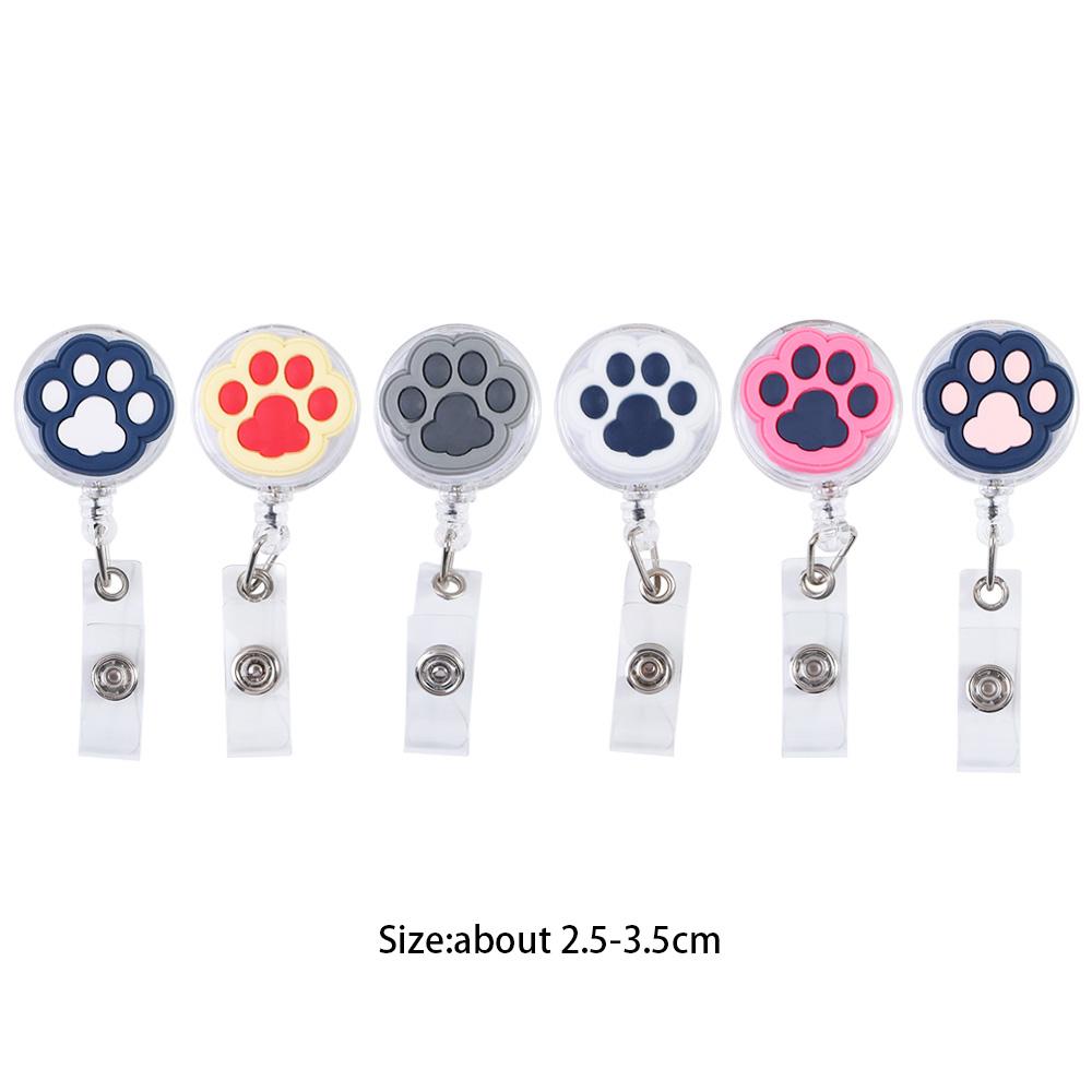 Holder Clip Nurse Students Retractable Badge Holder Cartoon Cat Paw ID Card Holder Name Card Holder
