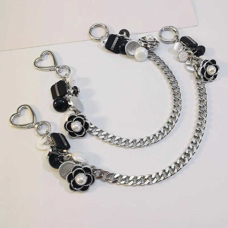 Mobile Phone Lanyard Short Metal Women's Portable Chain Bag Decorative Chain Button Jewelry Phone Universal Anti Loss Lanyard
