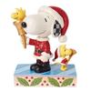 Enesco JIM SHORE Snoopy Woodstock Santa Christmas 6015039 &
